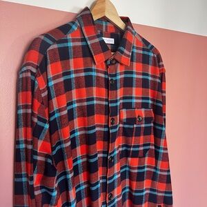 Zara Men’s Flannel Shirt Jacket with side pockets. Plaid. XL. Like New.